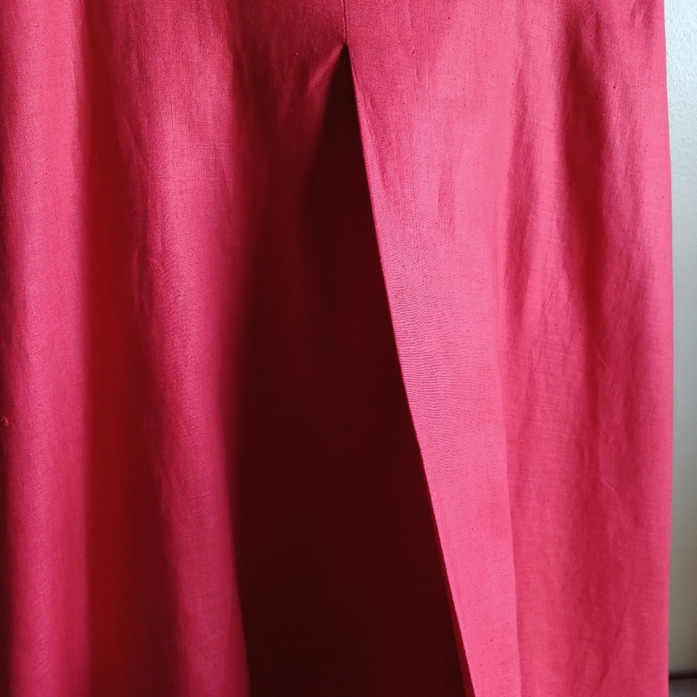 RED LINEN DRESS - Picture 6 of 7